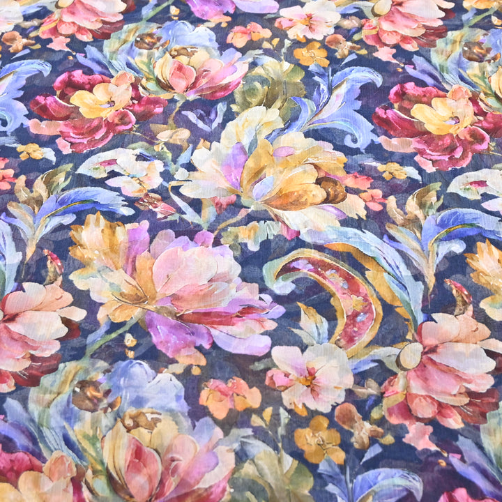 Chiffon Digital Print Fabric – Soft Flowing Designer Printed Fabric MT0012-09