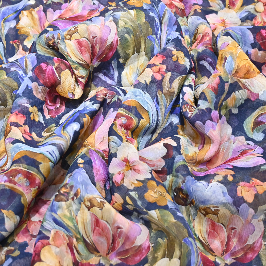 Chiffon Digital Print Fabric – Soft Flowing Designer Printed Fabric MT0012-09