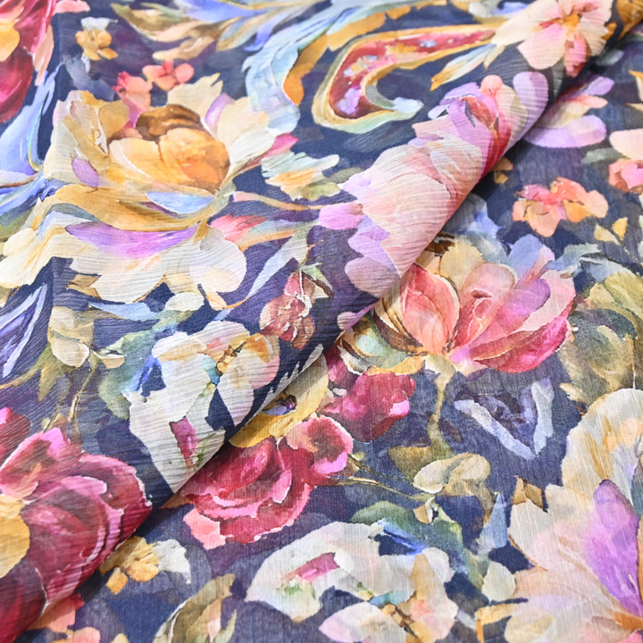 Chiffon Digital Print Fabric – Soft Flowing Designer Printed Fabric MT0012-09