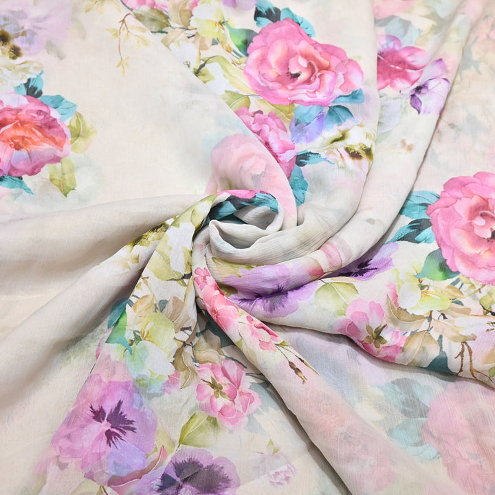Chiffon Digital Print Fabric – Soft Flowing Designer Printed Fabric MT0012-06