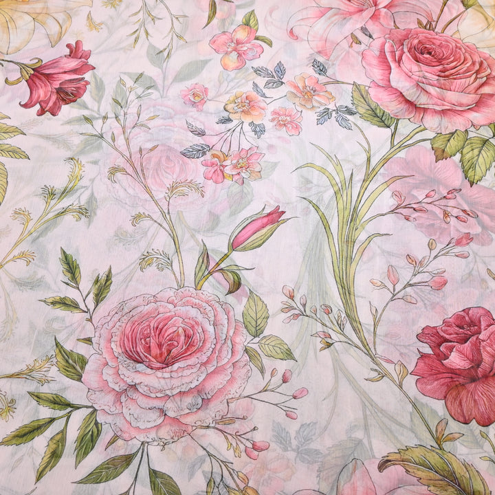Chiffon Digital Print Fabric – Soft Flowing Designer Printed Fabric MT0012-14