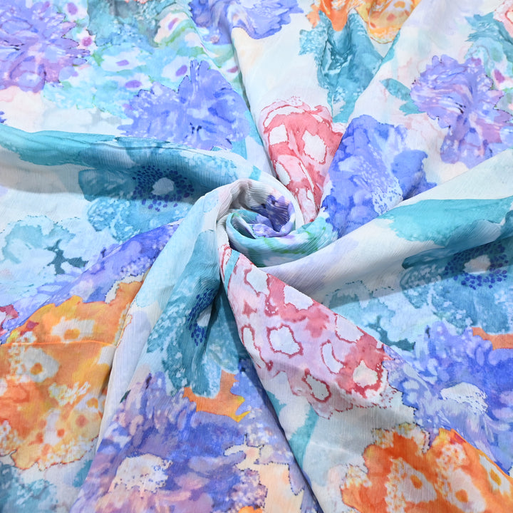 Chiffon Digital Print Fabric – Soft Flowing Designer Printed Fabric MT0012-03