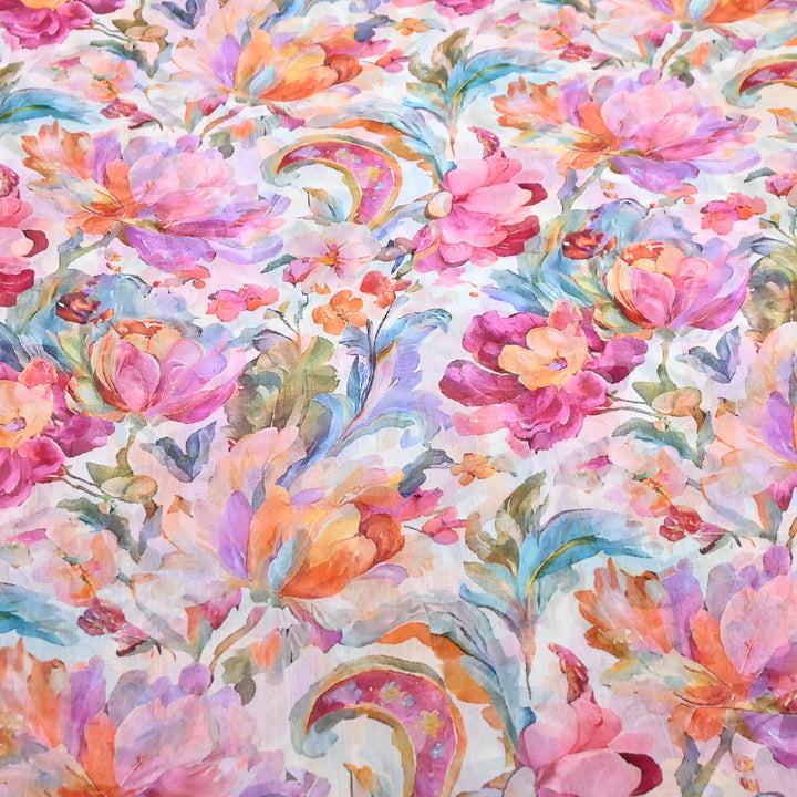 Chiffon Digital Print Fabric – Soft Flowing Designer Printed Fabric MT0012-01