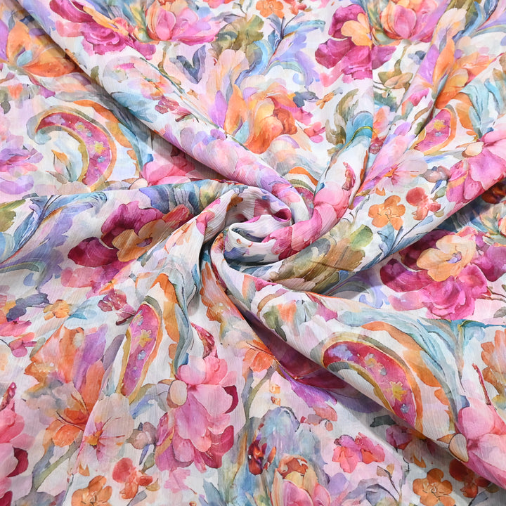 Chiffon Digital Print Fabric – Soft Flowing Designer Printed Fabric MT0012-01