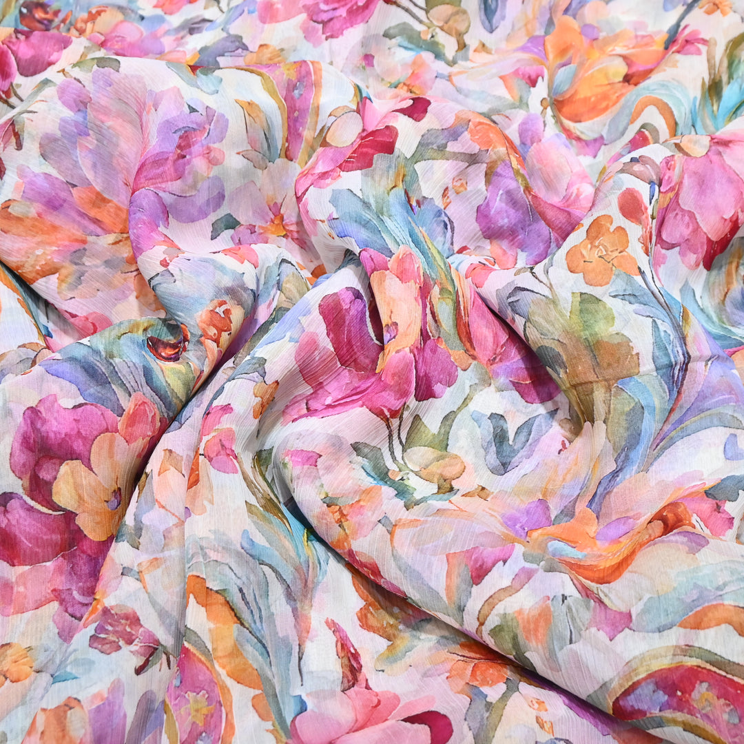 Chiffon Digital Print Fabric – Soft Flowing Designer Printed Fabric MT0012-01