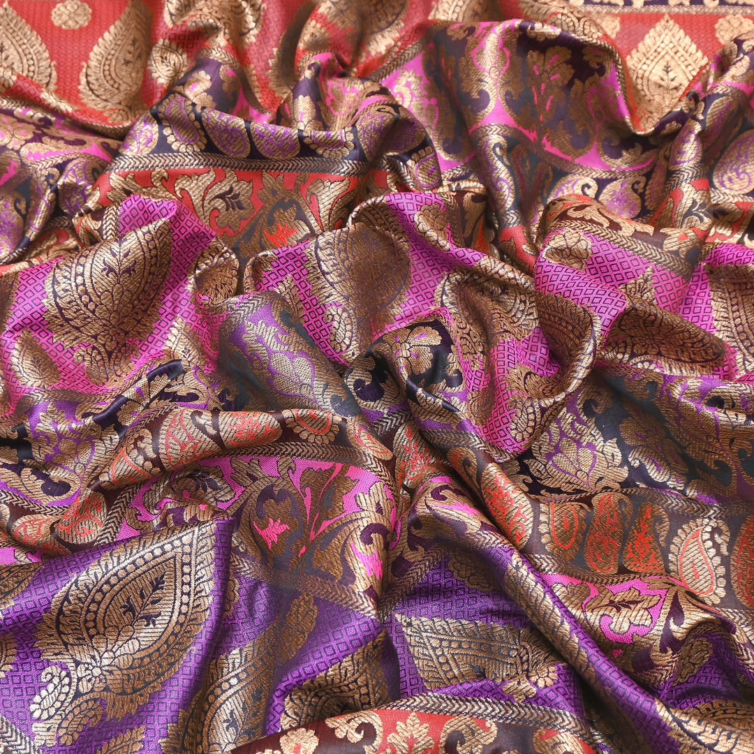 Premium Woven Brocade Fabric – Banarasi Zari Designer Collection  001020-11