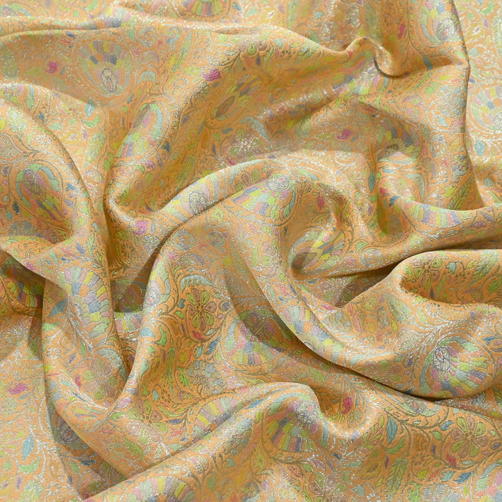 Pure Chinon Silk Zari Brocade Fabric – Premium Designer Ethnic Wear Fabric| AZI0033-3