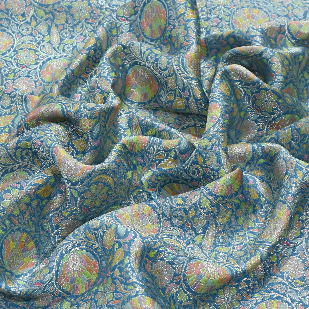 Pure Chinon Silk Zari Brocade Fabric – Premium Designer Ethnic Wear Fabric| AZI0033-4