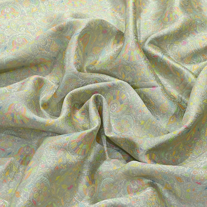 Pure Chinon Silk Zari Brocade Fabric – Premium Designer Ethnic Wear Fabric| AZI0033-6
