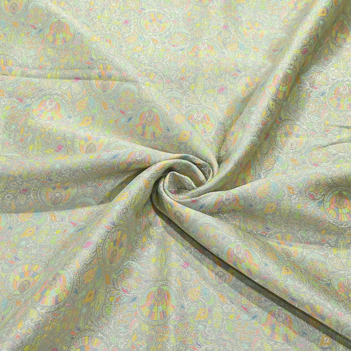 Pure Chinon Silk Zari Brocade Fabric – Premium Designer Ethnic Wear Fabric| AZI0033-6
