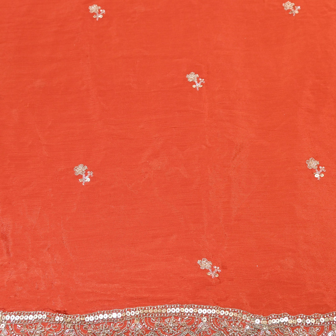 Premium Chinon Zari, Moti & Sequin Embroidery Dupatta Fabric | V2746C-01