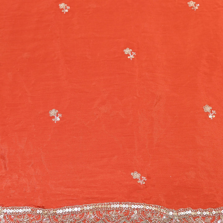 Premium Chinon Zari, Moti & Sequin Embroidery Dupatta Fabric | V2746C-01