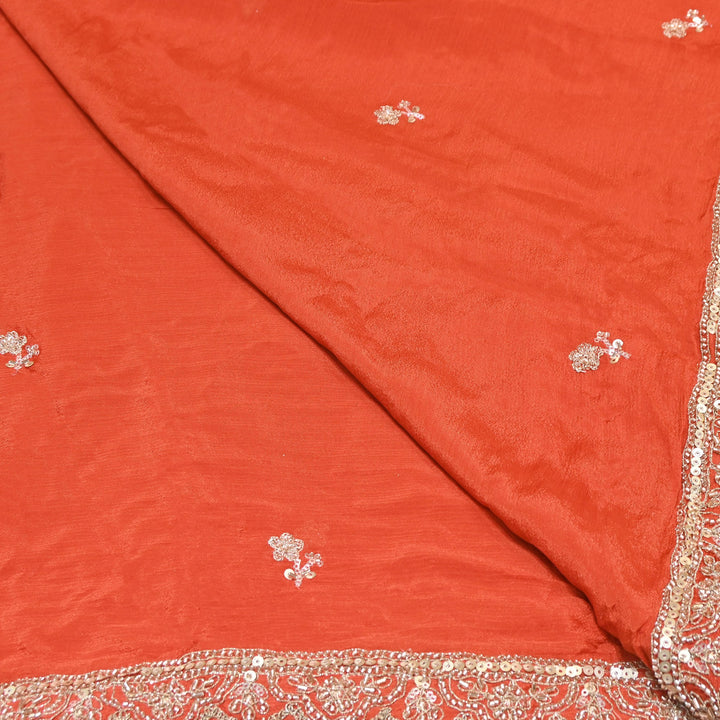 Premium Chinon Zari, Moti & Sequin Embroidery Dupatta Fabric | V2746C-01
