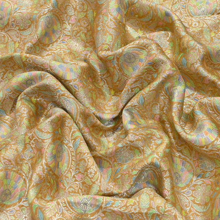 Pure Chinon Silk Zari Brocade Fabric – Premium Designer Ethnic Wear Fabric| AZI0033-7