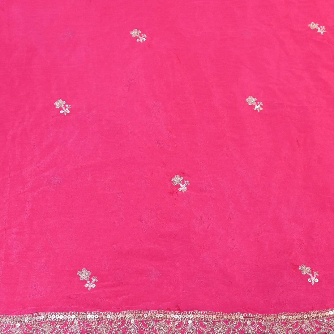 Premium Chinon Zari, Moti & Sequin Embroidery Dupatta Fabric | V2746C-02
