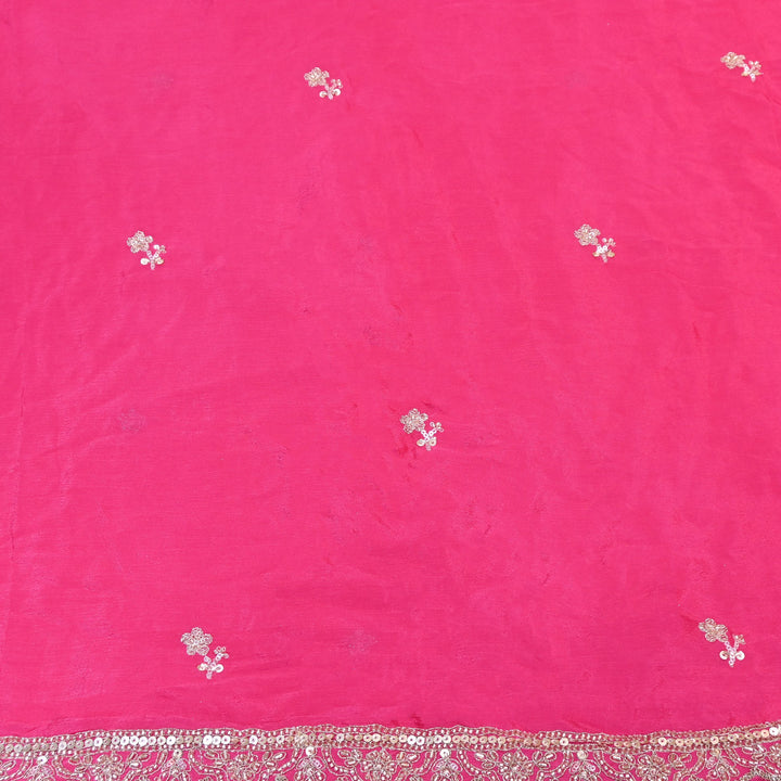 Premium Chinon Zari, Moti & Sequin Embroidery Dupatta Fabric | V2746C-02