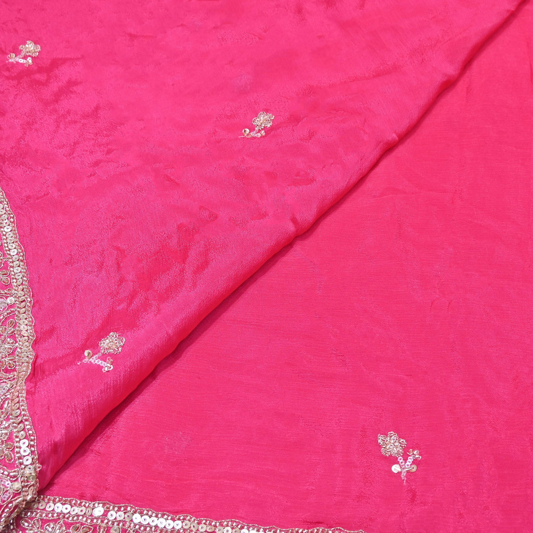 Premium Chinon Zari, Moti & Sequin Embroidery Dupatta Fabric | V2746C-02