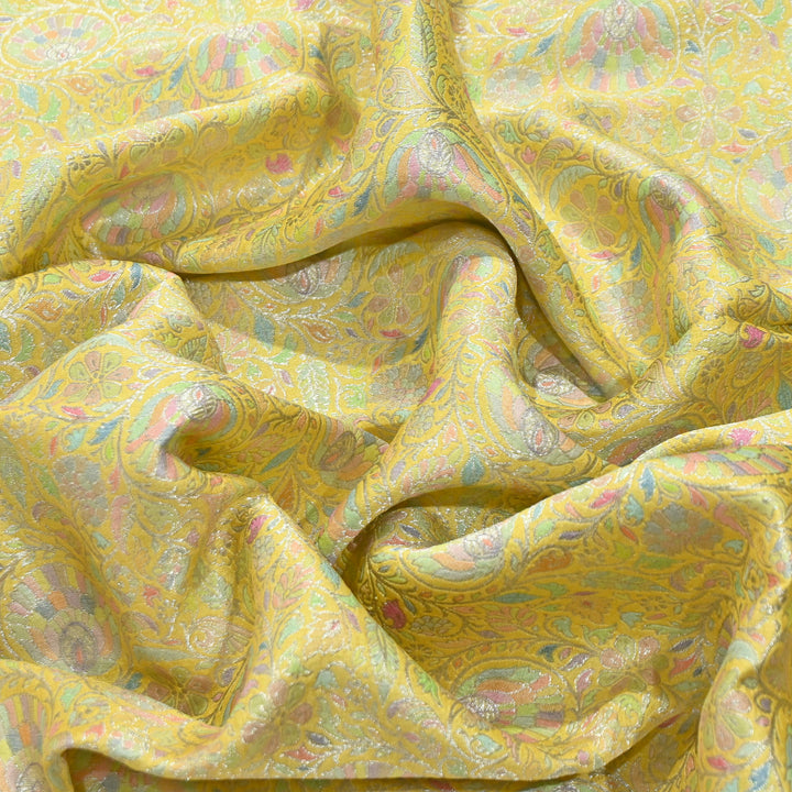 Pure Chinon Silk Zari Brocade Fabric – Premium Designer Ethnic Wear Fabric| AZI0033-9