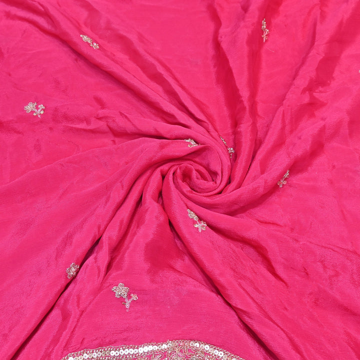 Premium Chinon Zari, Moti & Sequin Embroidery Dupatta Fabric | V2746C-02