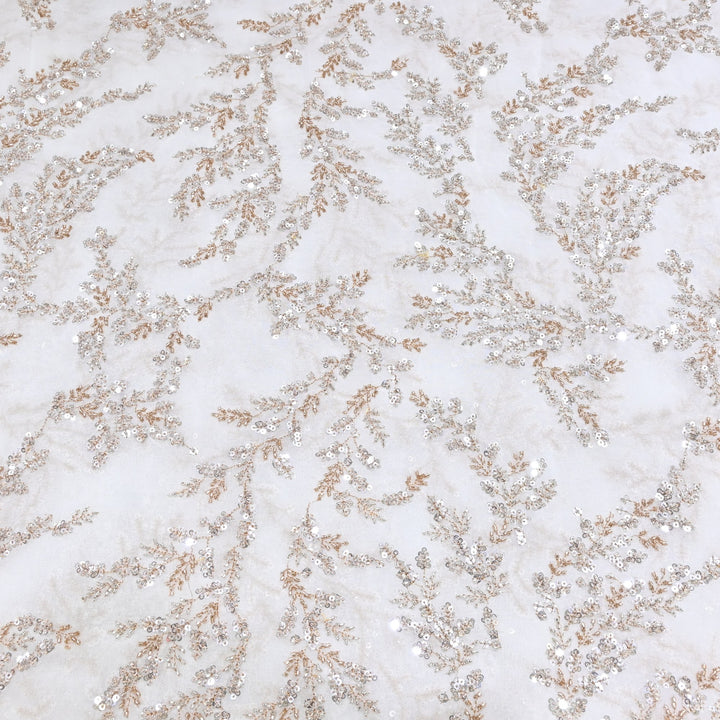 DYEABLE GEORGETTE MOTI SEQUINS EMBROIDERY FABRIC - DM4428- 01