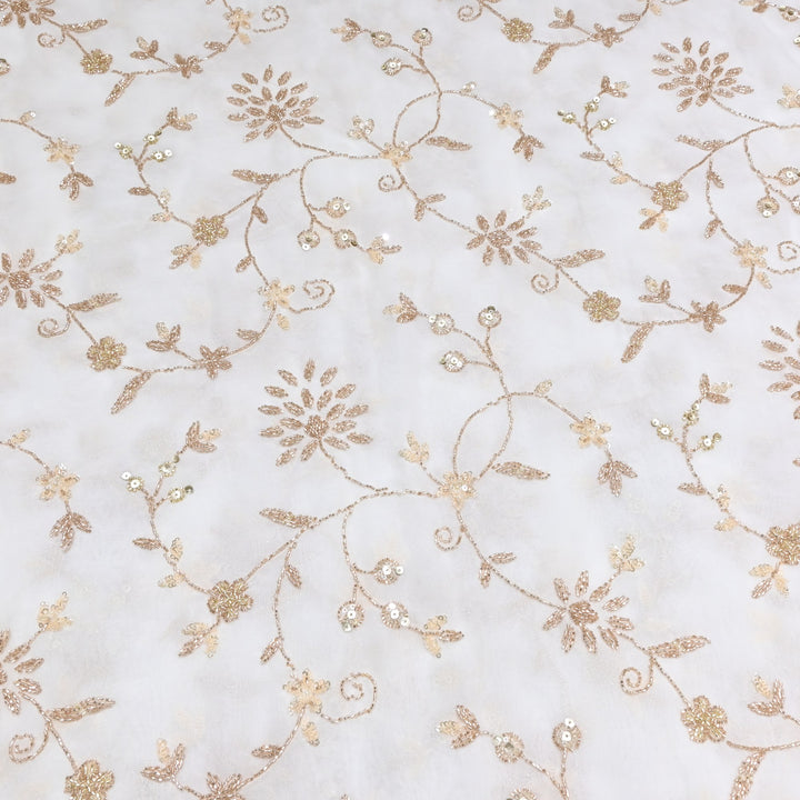 DYEABLE GEORGETTE MOTI SEQUINS EMBROIDERY FABRIC - V1788C