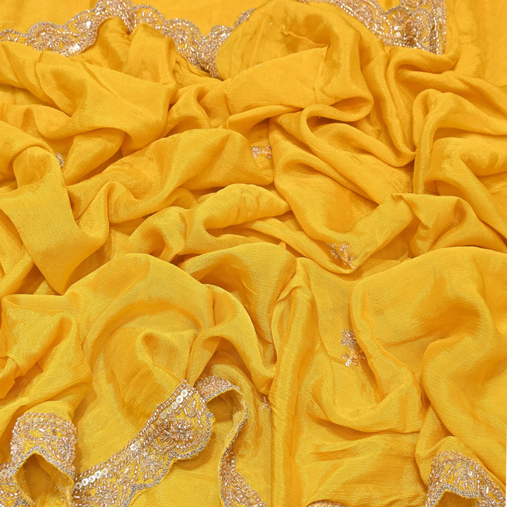 Premium Chinon Zari, Moti & Sequin Embroidery Dupatta Fabric | V2746C-03