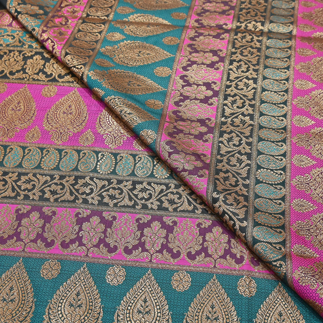 Multi Pallu Brocade Fabric – Premium Traditional Designer Brocade Fabric | 001020-1