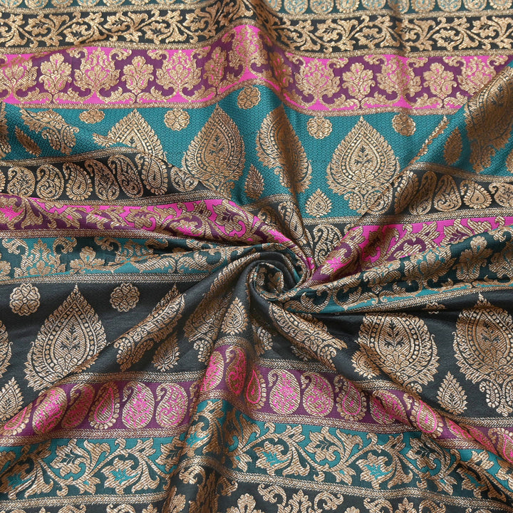 Multi Pallu Brocade Fabric – Premium Traditional Designer Brocade Fabric | 001020-1
