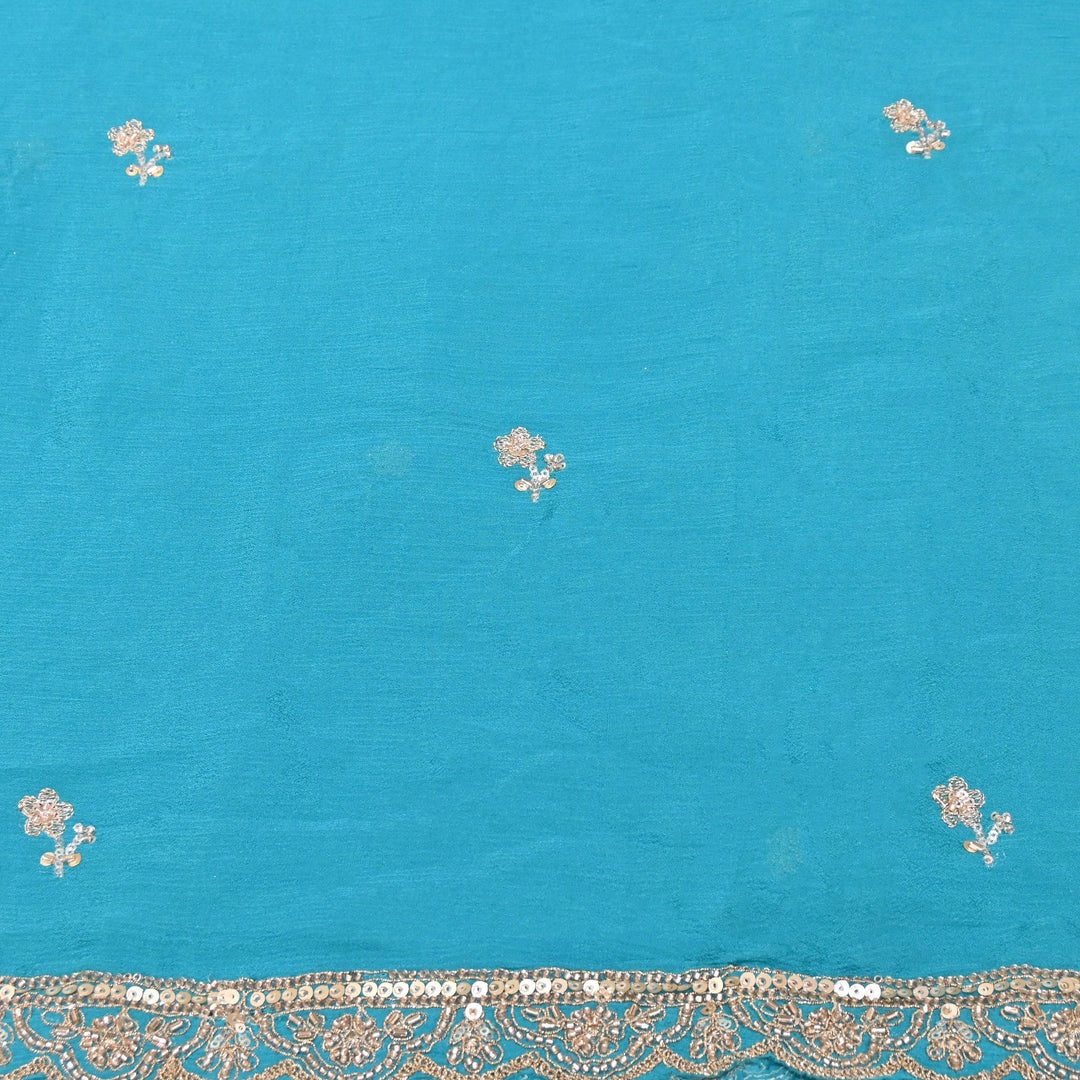 Premium Chinon Zari, Moti & Sequin Embroidery Dupatta Fabric | V2746C-04