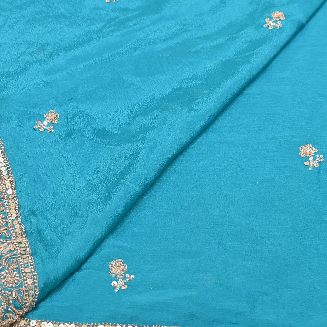 Premium Chinon Zari, Moti & Sequin Embroidery Dupatta Fabric | V2746C-04
