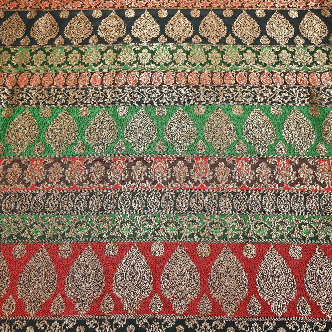 Multi Pallu Brocade Fabric – Premium Traditional Designer Brocade Fabric | 001020-3