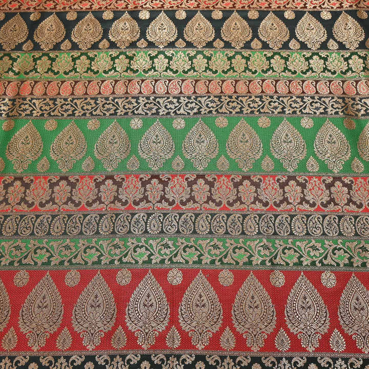 Multi Pallu Brocade Fabric – Premium Traditional Designer Brocade Fabric | 001020-3