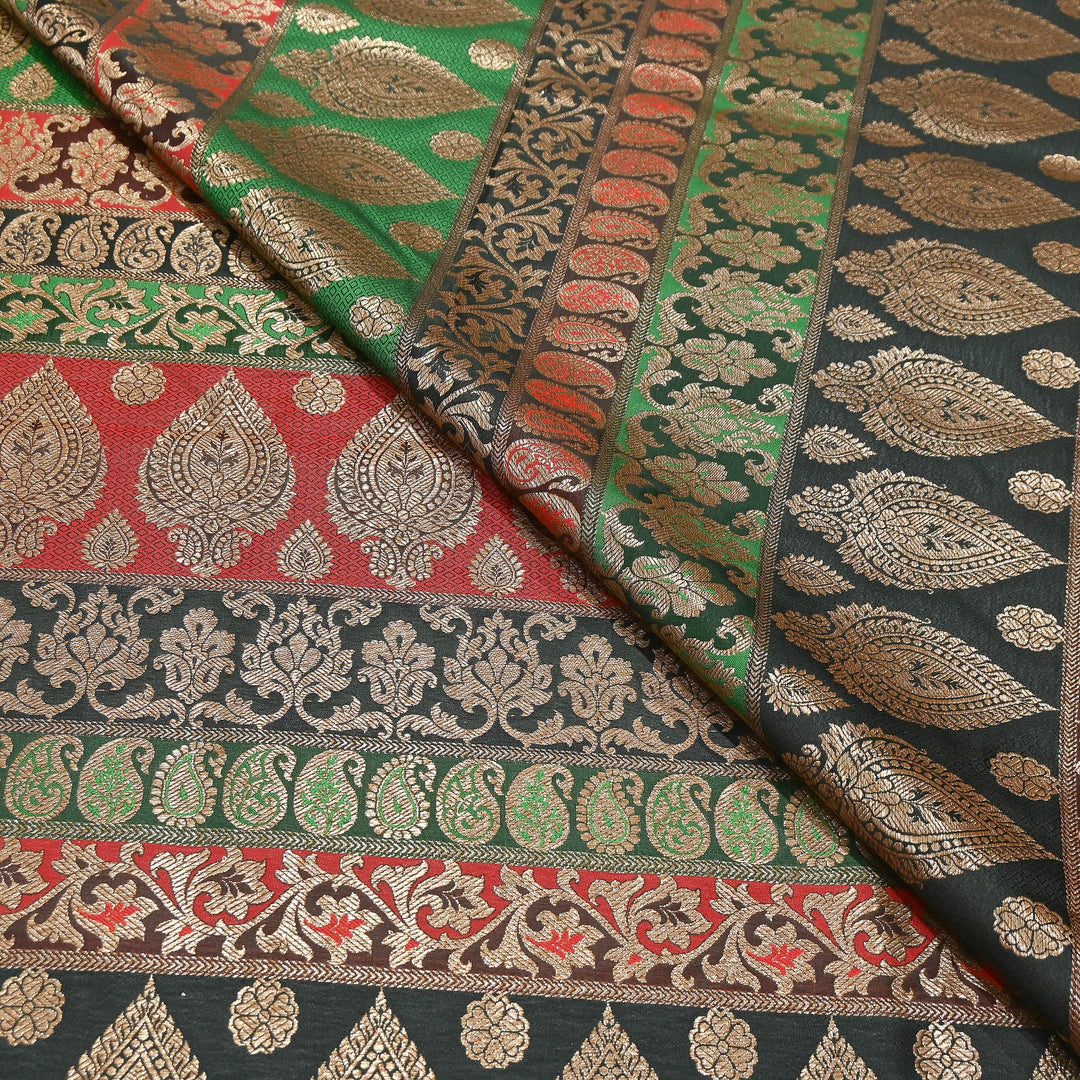 Multi Pallu Brocade Fabric – Premium Traditional Designer Brocade Fabric | 001020-3