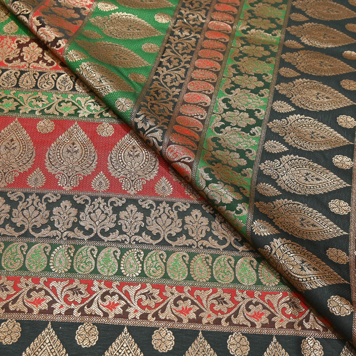 Multi Pallu Brocade Fabric – Premium Traditional Designer Brocade Fabric | 001020-3