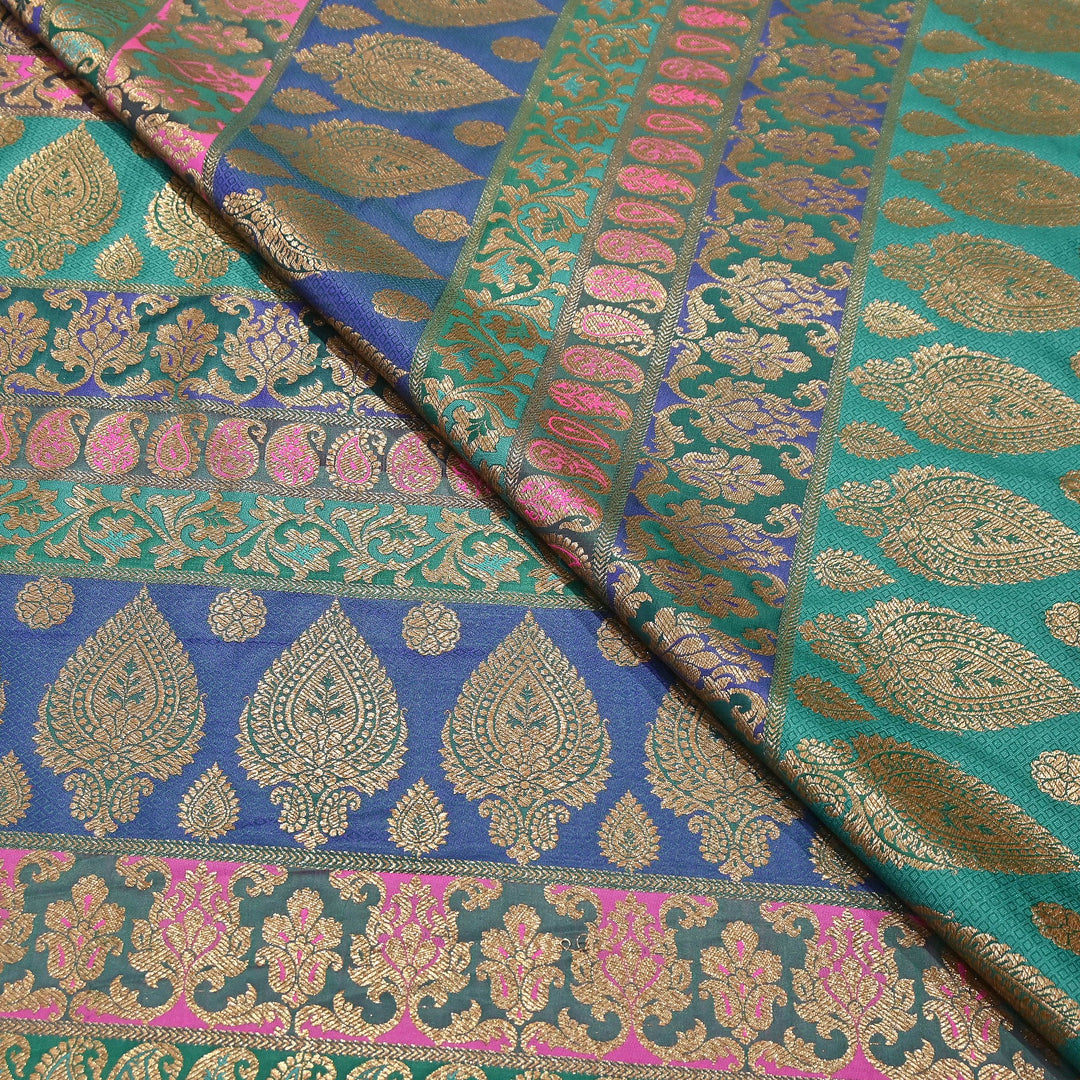 Multi Pallu Brocade Fabric – Premium Traditional Designer Brocade Fabric | 001020-4