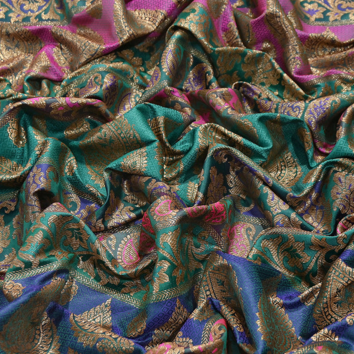 Multi Pallu Brocade Fabric – Premium Traditional Designer Brocade Fabric | 001020-4