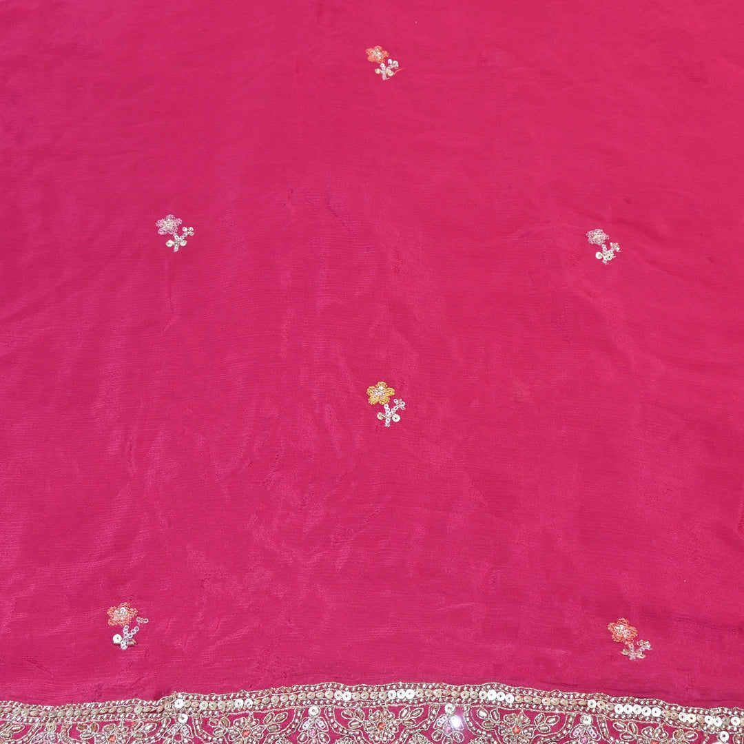 Premium Chinon Zari, Moti & Sequin Embroidery Dupatta Fabric | V02714C-01