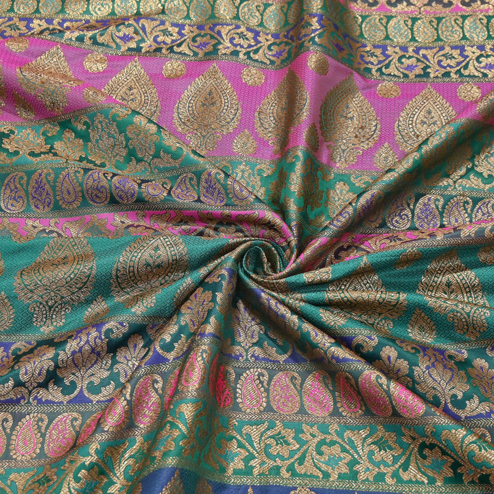 Multi Pallu Brocade Fabric – Premium Traditional Designer Brocade Fabric | 001020-4