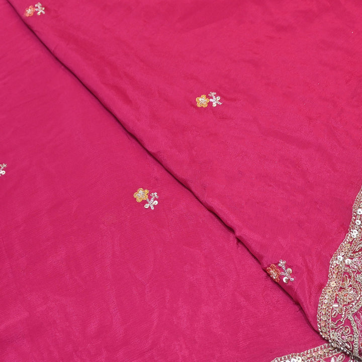 Premium Chinon Zari, Moti & Sequin Embroidery Dupatta Fabric | V02714C-01