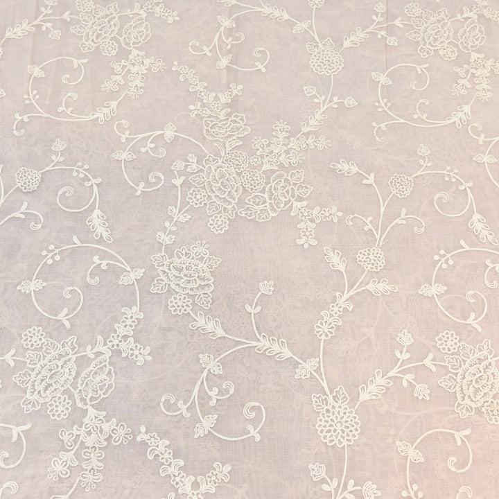 Dyed Mul Chanderi Thread Embroidery Fabric– Lightweight Elegant Summer Designer Fabric GP4212-4