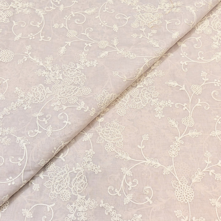 Dyed Mul Chanderi Thread Embroidery Fabric– Lightweight Elegant Summer Designer Fabric GP4212-4