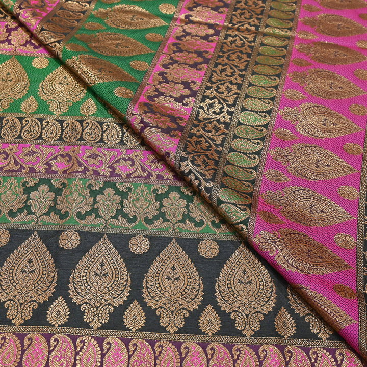 Multi Pallu Brocade Fabric – Premium Traditional Designer Brocade Fabric | 001020-6