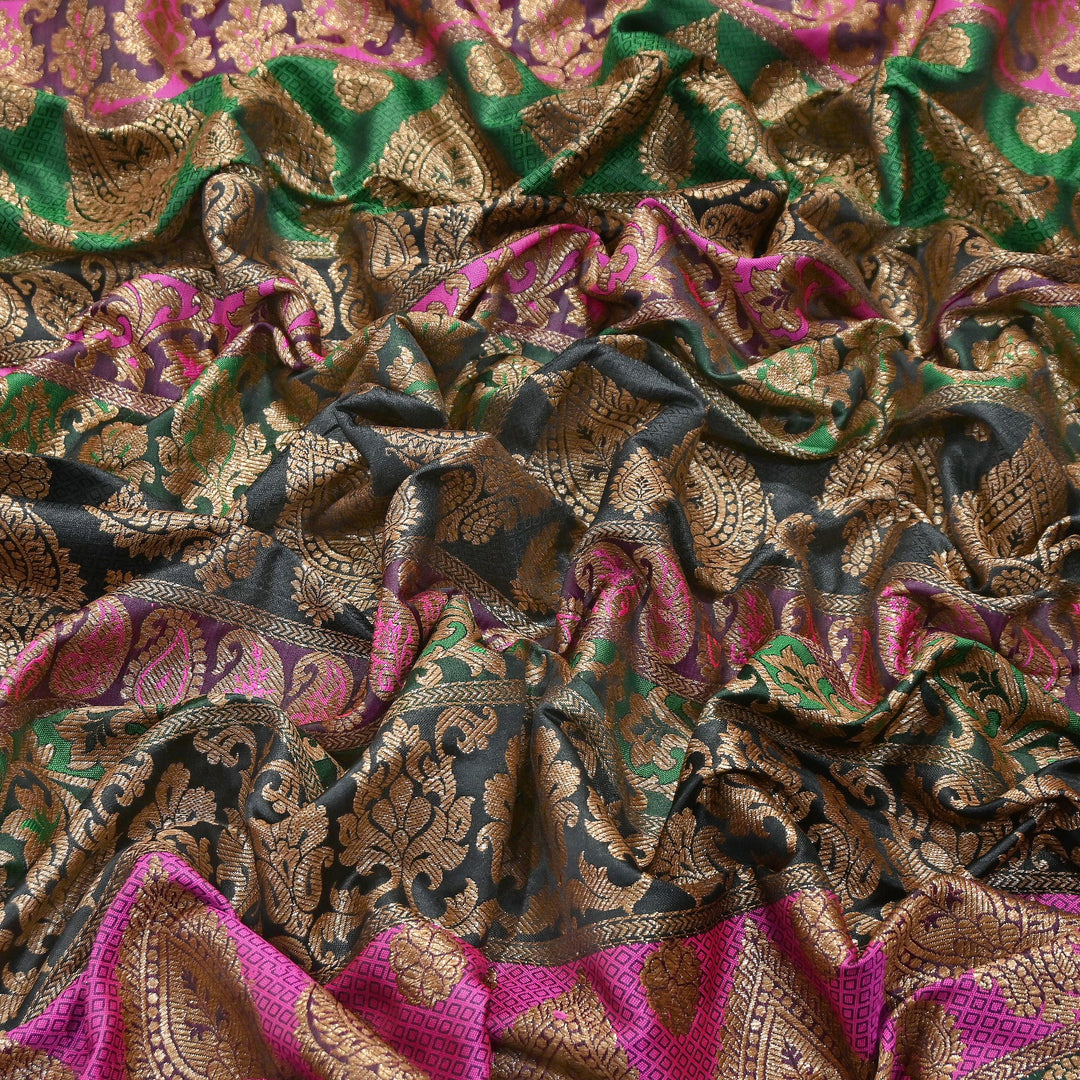 Multi Pallu Brocade Fabric – Premium Traditional Designer Brocade Fabric | 001020-6
