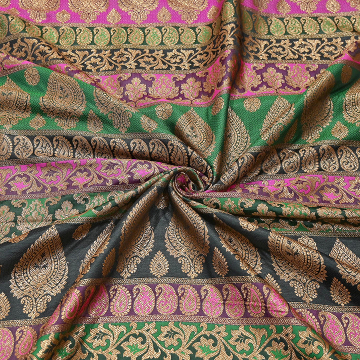 Multi Pallu Brocade Fabric – Premium Traditional Designer Brocade Fabric | 001020-6