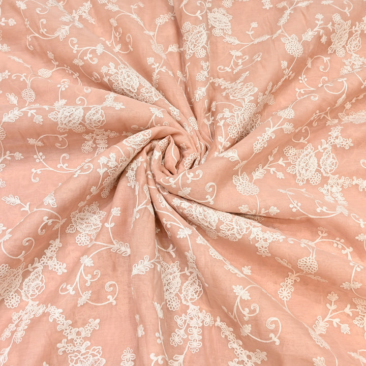 Dyed Mul Chanderi Thread Embroidery Fabric– Lightweight Elegant Summer Designer Fabric GP4212-2