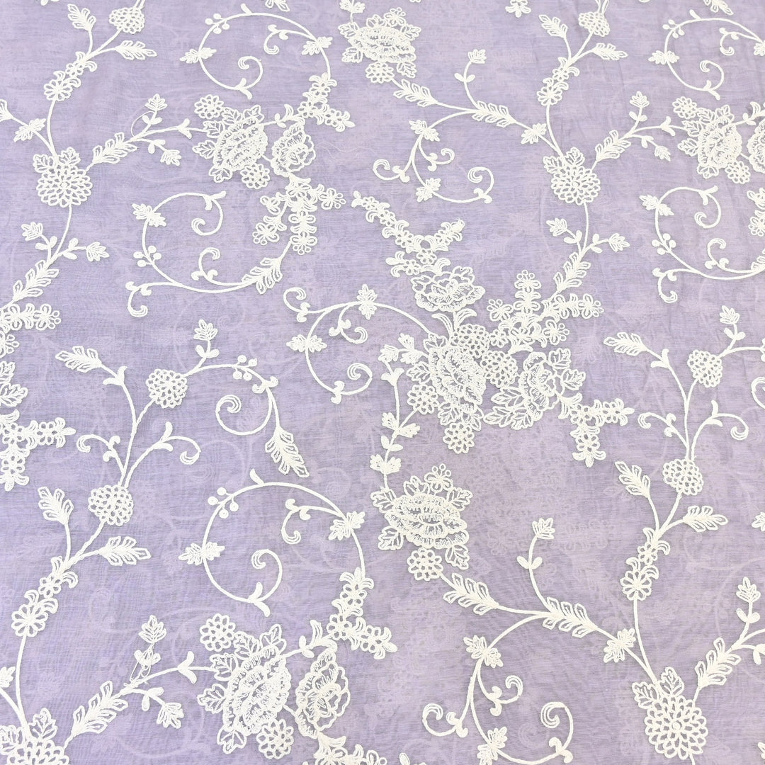 Dyed Mul Chanderi Thread Embroidery Fabric– Lightweight Elegant Summer Designer Fabric GP4212-6