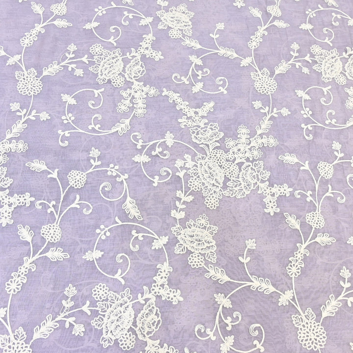 Dyed Mul Chanderi Thread Embroidery Fabric– Lightweight Elegant Summer Designer Fabric GP4212-6