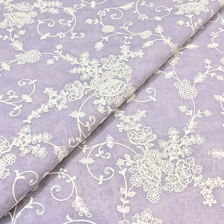 Dyed Mul Chanderi Thread Embroidery Fabric– Lightweight Elegant Summer Designer Fabric GP4212-6