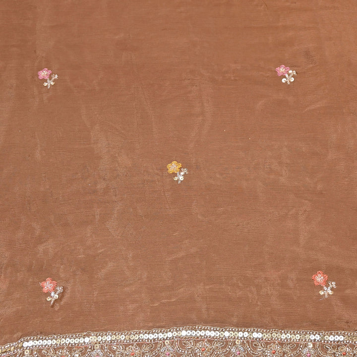 Premium Chinon Zari, Moti & Sequin Embroidery Dupatta Fabric | V02714C-03