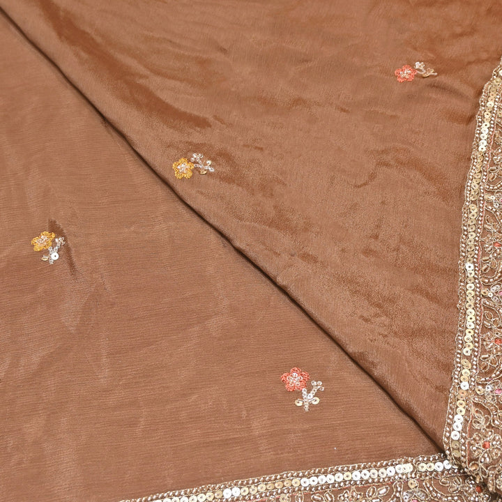 Premium Chinon Zari, Moti & Sequin Embroidery Dupatta Fabric | V02714C-03